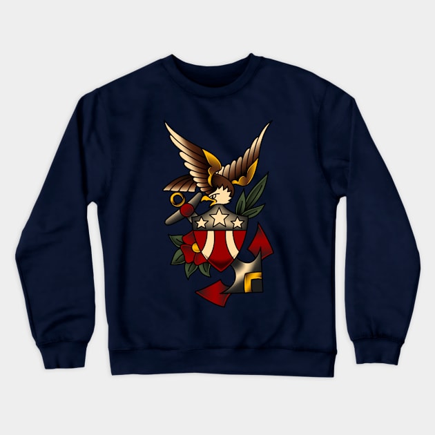 Patriotic Eagle and Anchor Crewneck Sweatshirt by OldSalt